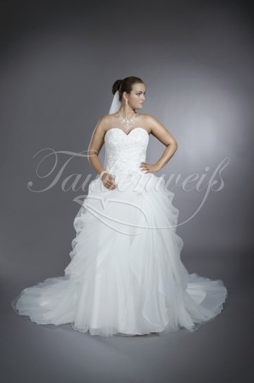 Wedding dress TW0200B - Wedding dress TW0200B princess gown organza tulle voluminous lace beadings sweetheart strapless