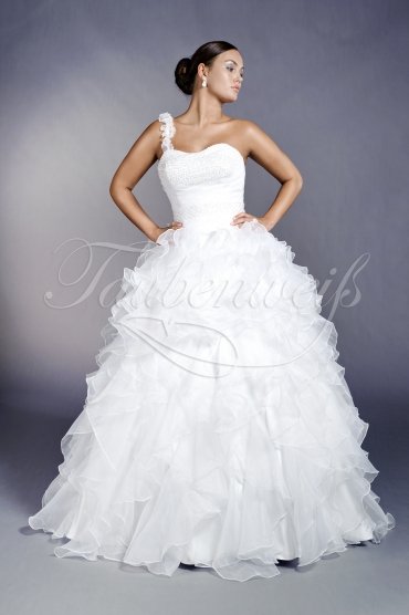 Wedding dress TW0203B - Wedding dress TW0203B princess ruffles zestful one strap sweetheart no train