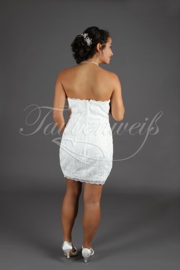 Wedding dress TW0204B - Wedding dress TW0204B front short back long tulle lace civil wedding detachable skirt 7