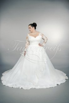 Wedding dress TW0157B - Wedding dress TW0157B organza tulle pricess XXL big size lace appliques sleeves Wedding dress TW0157B - Wedding dress TW0157B organza tulle pricess XXL big size lace appliques sleeves